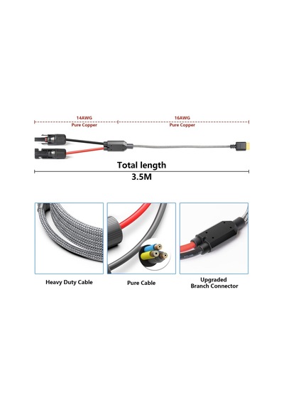 Güneş Enerjili Şarj Kablosu Xt60 Adaptör Bağlantısı Güneş Paneli 60w 110w 160w 220w 400w, Ef Ecoflow River Delt