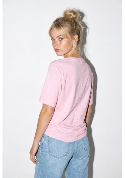 Shade Kadın Vatkalı Omuz Detaylı Düğüm Detaylı Kısa Kollu T-shirt 1067 60286068 - Pembe