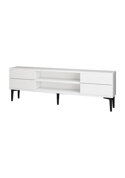Aragon Modern Tv Sehpası 140 Cm, 2 Kapaklı + 2 Açık Raflı Tv Ünitesi - Beyaz
