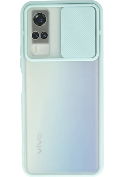 Uryport Vivo Y53s Kılıf Palm Buzlu Kamera Sürgülü Silikon - Turkuaz