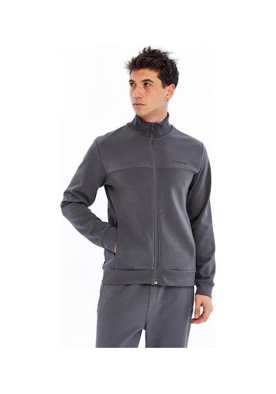 AR-MA Arma Erkek Slim Fit Örme Interlok Basic Tam Fermuar Dik Yaka Sweatshirt %80 Pamuk %14 Polyester %6 Elastan K30324989902 Gri