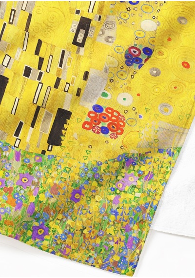 Sanatsal Figürlü Altın Sarısı Plaj Havlusu - Modern Floral Portre Hızlı Kuruyan Mikrofiber Havlu Çok Renkli