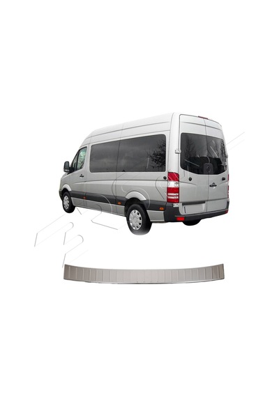 Mercedes Sprinter W906 Uyumlu 2006-2018 Krom Arka Tampon Üstü Koruma Paslanmaz Çelik