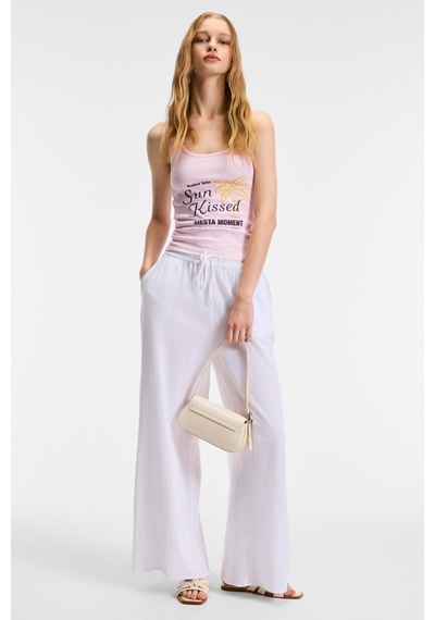 ETHIQUET SEPHIRA Kadın Oyuk Yakalı Yumuşak Kumaşlı Slim Fit Pembe Atlet