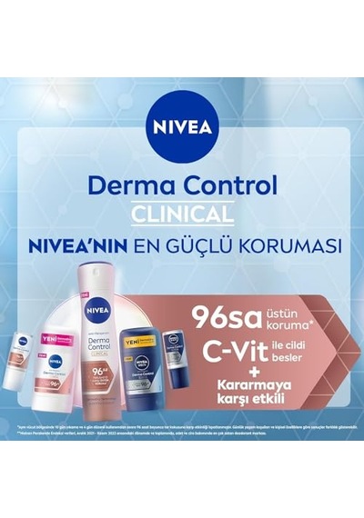 Men Erkek Roll On Deodorant Derma Control Clinical 50 Ml,96 Saat Üstün Koruma,anti-perspirant,c Vitamini,ekstra Kurulu