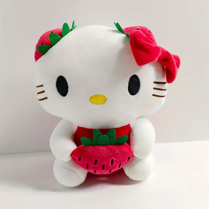 30 Cm Küçük Boy Pembe Hello Kitty Çilek Temalı Peluş Oyuncak Pembe