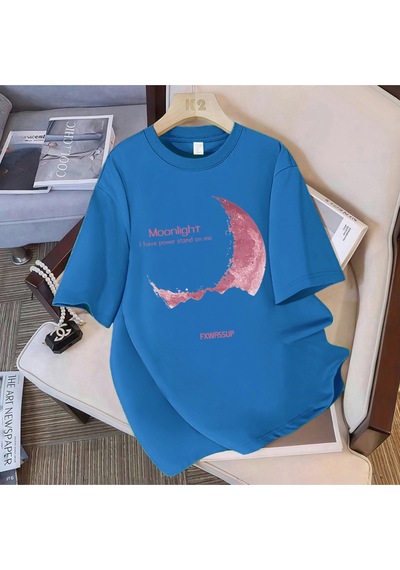 Noıssey Urban Pop Graphic Kadın Tişört Koleksiyonukod 5146 Bebe Mavi