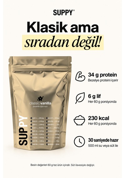 Suppy Classic Vanilla Vanilyalı Proteinli Öğün Tozu 600 G Vanilya
