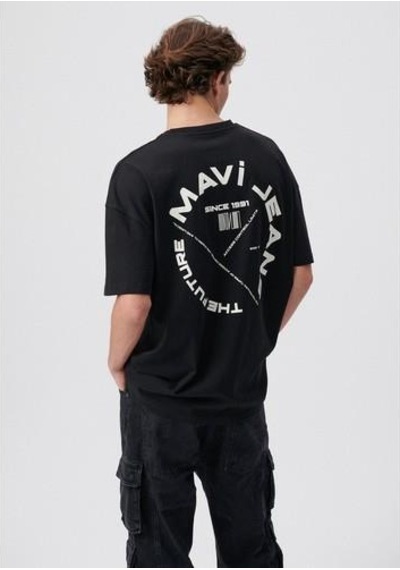 Mavi Jeans Baskılı Tişört Siyah