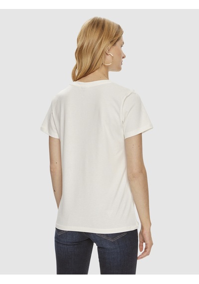Guess Colette Aktif Oversize Fit Kadın T-shirt V4yı09j1314 Ekru