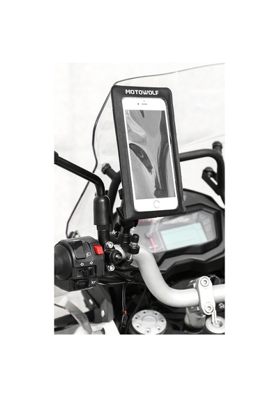 Motowolf Su Geçirmez Çantalı Dokunmatik Telefon Tutucu Ayna Bağlama