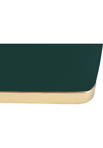 Zengo Gold Twin Line Kare Puf -yeşil Kumaş, Dekoratif Makyaj Masası Pufu-modern Style