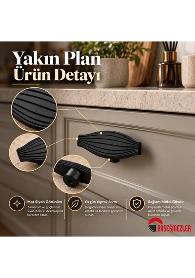 Haskan Taha Düğme Kulp Siyah
