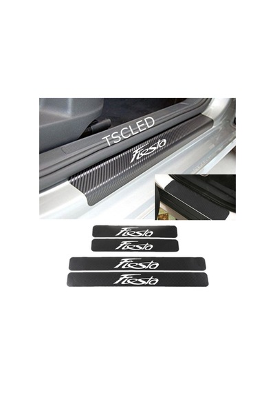 Fiesta Karbon Kapı Eşiği Koruma Sticker Yapıştırma (4 Adet)