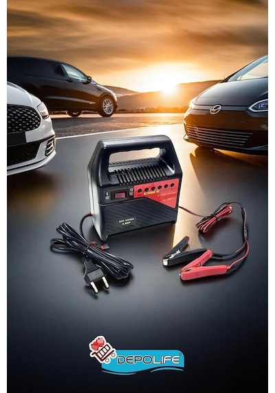 Akü Şarj Cihazı 6v - 12v 6 Amper Araç Aküsü Motor Aküsü Şarj Aleti Redresör