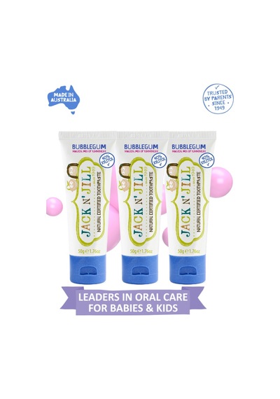 Jack N Jill Doğal Sertifikalı Diş Macunu Sakiz Aromalı 3 Lü Paket 3x50g