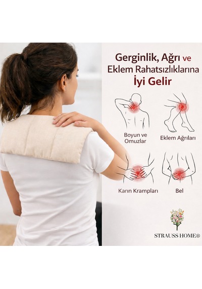 Strauss Lavantalı Çavdar Yastığı 800 G Çıkarılabilir & Yıkanabilir Kılıf Doğal Rahatlatıcı Ekru