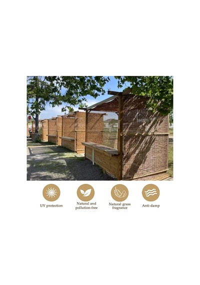 Bambu Gizlilik Çit, 50 160 Cm Yüksekliğinde, Dekoratif Çit Rulosu, Bambu Perde, Dış Mekan Flanşlı, Veranda,