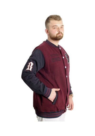 Mode Xl Büyük Beden Erkek Kolej Mont Brooklyn 23627 Mürdüm 001