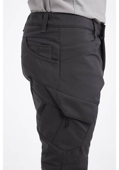 Camp Scoutland Camp593 Outdoor Softshell Su ve Rüzgara Dayanıklı içi Polarlı Kışlık Erkek Taktik Pantolon - Antrasit