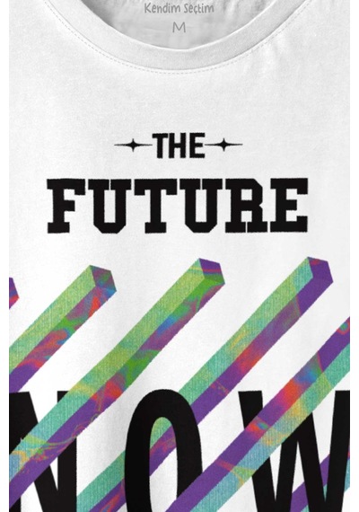 Future Is Now Colorful Gelecek Şimdi Renkli Desen Yazı 001