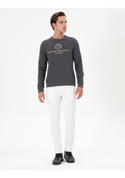 U.S. Polo Assn. Erkek Regular Fit Bisiklet Yaka Antrasit Sweatshirt 50293424-VR006