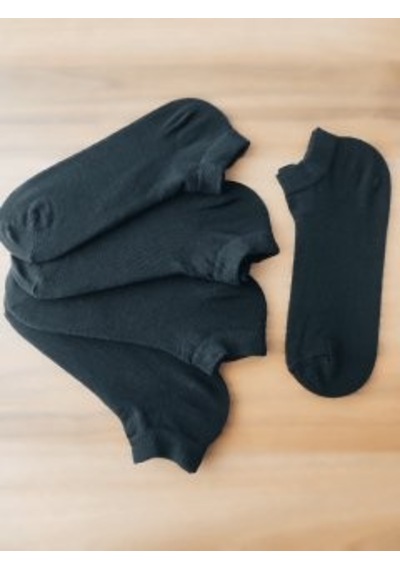 Omelf Sneakers Pamuklu Yumuşacık 5'li Çorap Siyah