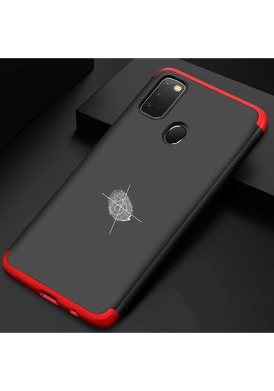 Samsung Uyumlu Galaxy M30s Kılıf Zore Ays Kapak Siyah-Kırmızı