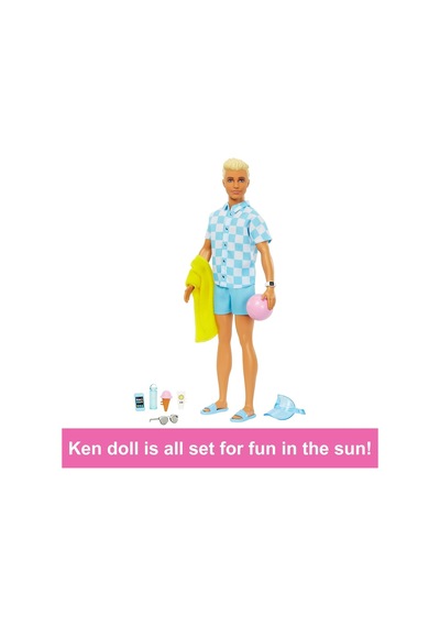 Barbie Bebek Ve Aksesuarlar Deniz Şortu Ve Plaj Temalı Aksesuarları Olan Sarışın Ken Bebek Hpl74 Genel