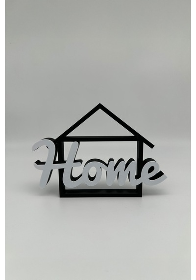 Home Yazılı Şık Ev Figürü Modern Dekoratif Aksesuar Siyah - 720779077