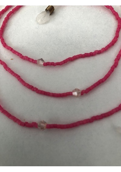 Pembe Renk Boncuklu Gözlük İpi