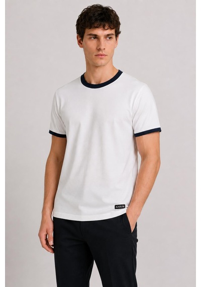 Alexandergardi Yaka Detaylı T-shirt Beyaz