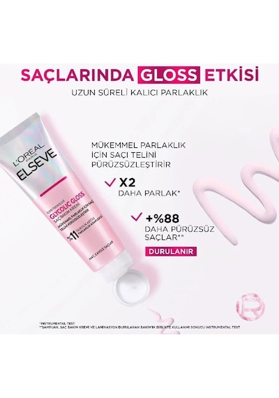 Elseve Glycolic Gloss Mükemmel Parlaklık Şampuan 200ml + Glycolic Gloss Pürüzsüzleştirici Saç Kremi 150ml