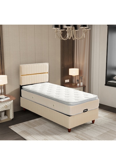 Tek Kişilik Stil Elite Pedli Yatak Baza Başlık Seti 3 Ü Bir Arada Konuma Özel Teslimat 90 x 190 CM