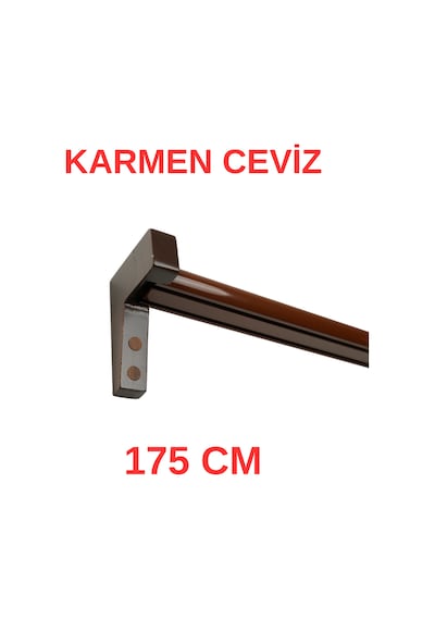 Karmen Ahşap Başlıklı İki Kanallı Dekoratif Ray Ceviz 175 Cm Ceviz