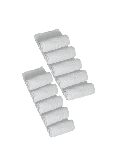 10 Lu Otel Ayak Havlusu Bukle Ayak İzli 50x70 Cm Beyaz 12/1 Avs 200 Gr Beyaz