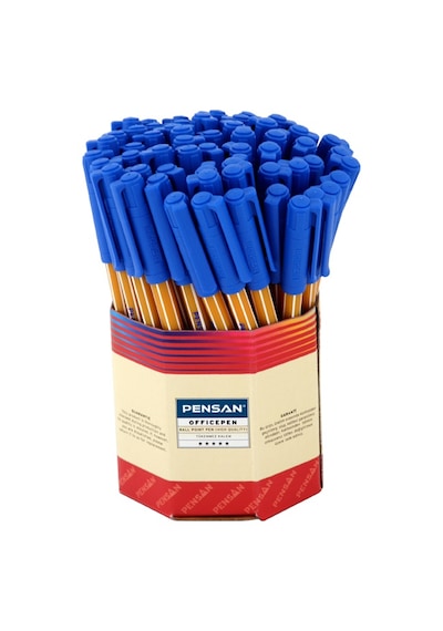 Pensan Tükenmez Kalem Office Pen Mavi 1010 Çok Renkli