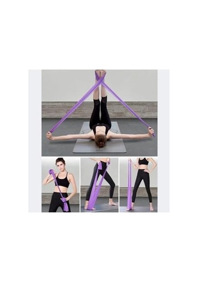 Pilates Direnç Lastiği Seti, 3 Adet, 90x7,5 Cm, Farklı Dirençte Çok Renkli