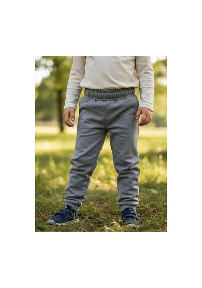 Heyadventure Erkek / Kız Çocuk Jogger Eşofman Altı Cepsiz Paçası Kaşkorseli Gri Gri