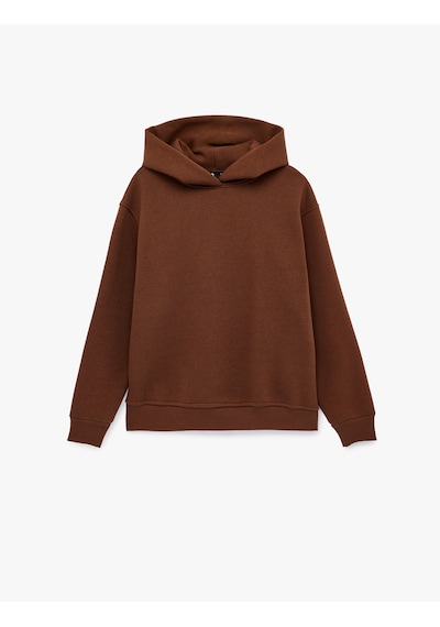 Koton Üç İplik Şardonlu Uzun Kollu Kapüşonlu Basic Sweatshirt Kahverengi 6wak10032ek Kahve Koton Üç İplik Şardonlu Uzun Kollu Kapüşonlu Basic Sweatshirt Kahverengi 6wak10032ek Kahve