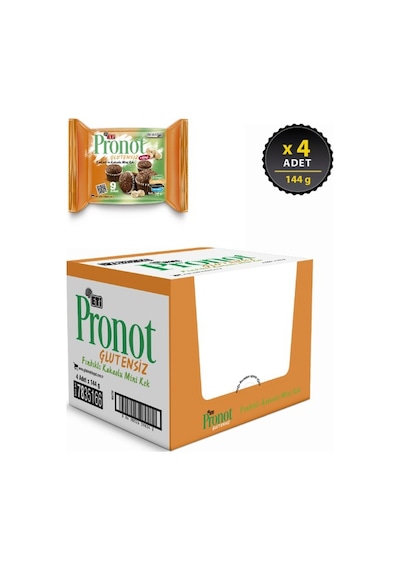 Pronot Glutensiz Fındıklı Ve Kakaolu Mini Kek 144 G X 4 Adet