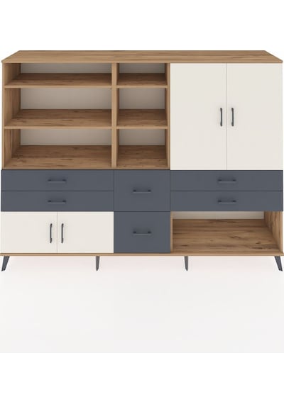 Hyperion Dolap 10 Raflı 6 Çekmeceli 4 Kapaklı 220x44x163 Çam-ayta Çam-aytaşı/antrasit Hyperion Dolap 10 Raflı 6 Çekmeceli 4 Kapaklı 220x44x163 Çam-ayta Çam-aytaşı/antrasit