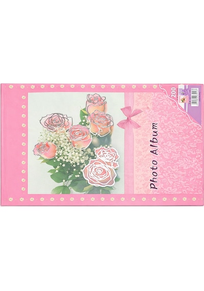 Babydoc Fotoğraf Albümü 200 Lü Pembe Çiçek Desenli 10 15 Cm Anı Albümü