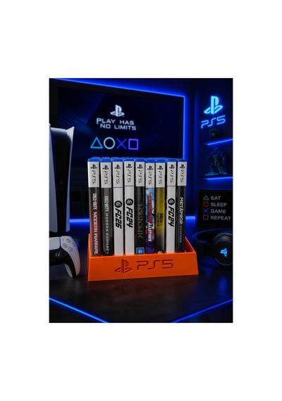 Playstation 5 Oyunları İçin Stand 10 Oyun Kapasiteli Turuncu