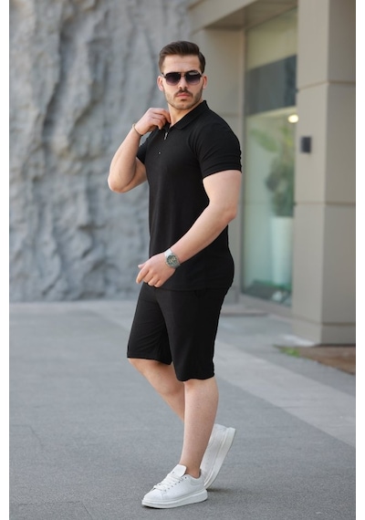 Etiler Collection Erkek Şort Tişört Alt Üst Takım Siyah