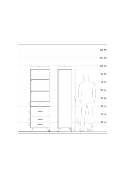 Hyperion Dolap 3 Raflı 4 Çekmeceli 60x44x195 Çam-aytaşı Atlas Çam