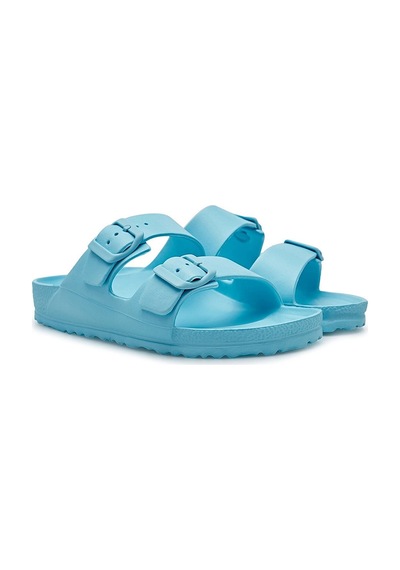 Unisex Terlik Çift Bantlı Tokalı Ayarlanabilir Hafif Rahat Esnek Yumuşak Sandalet 133 Turkuaz