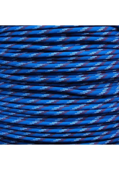 Mg Ropes Paracord İp 4 Mm Mavi Beyaz Desenli No:64 10 Metre Çok Renkli