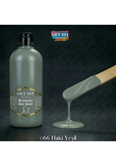 Multisurfaces Hibrit Akrilik Boyalar - 066 Haki Yeşil Ahşap, Taş Tozu, Hobi, Dıy