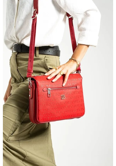 Just Polo Kadın Bol Gözlü Ayarlanabilir Askılı Şık Omuz Çantası Shoulder Bag Kırmızı